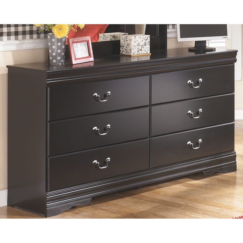 Huey - Black - Six Drawer Dresser-Washburn's Home Furnishings