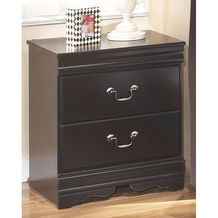 Huey - Black - Two Drawer Night Stand-Washburn's Home Furnishings