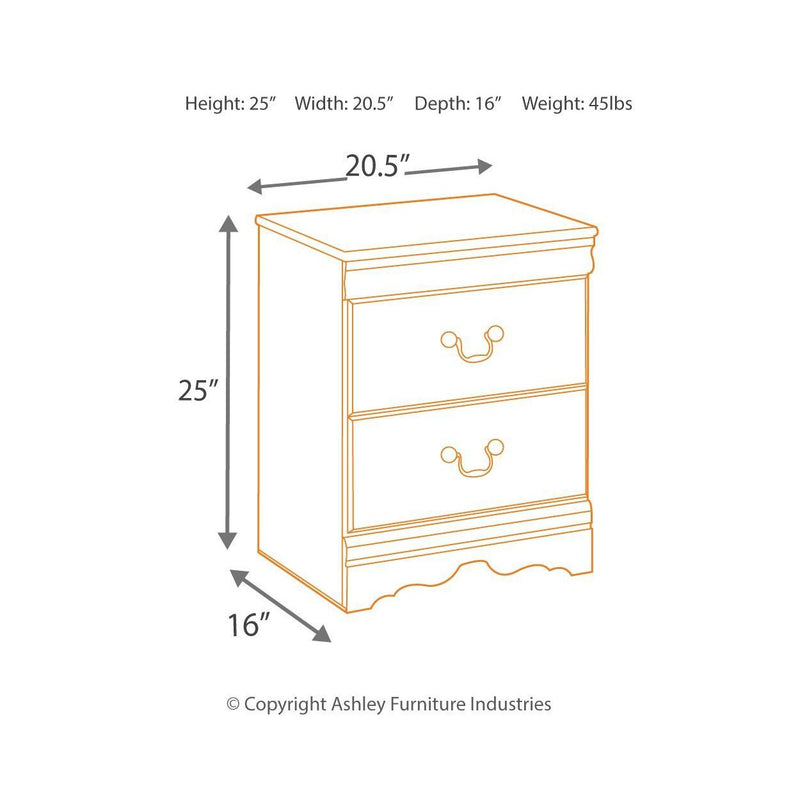 Huey - Black - Two Drawer Night Stand-Washburn's Home Furnishings