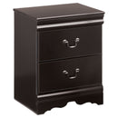 Huey - Black - Two Drawer Night Stand-Washburn's Home Furnishings