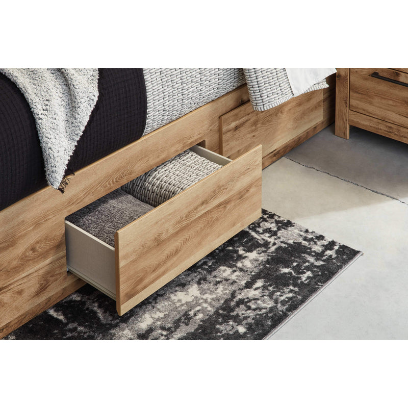 Hyanna - Tan - King Panel Bed With 4 Storage Drawers-Washburn's Home Furnishings