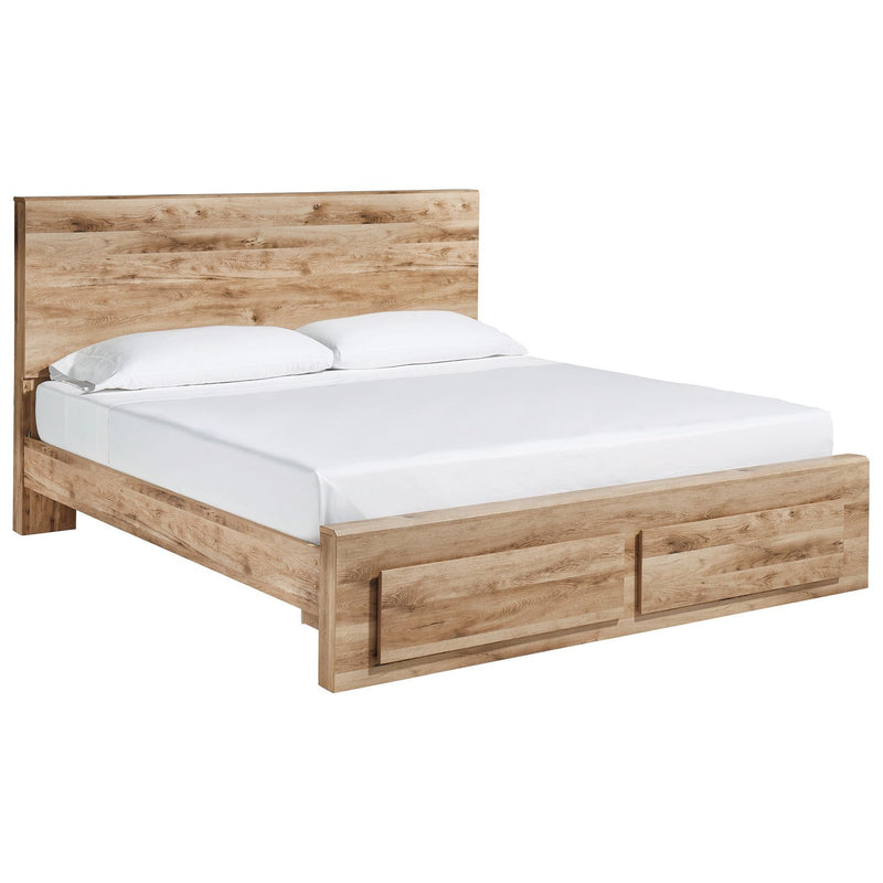 Hyanna - Tan - King Panel Bed With Footboard Storage-Washburn's Home Furnishings