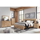 Hyanna - Tan - King Panel Bed With Footboard Storage-Washburn's Home Furnishings