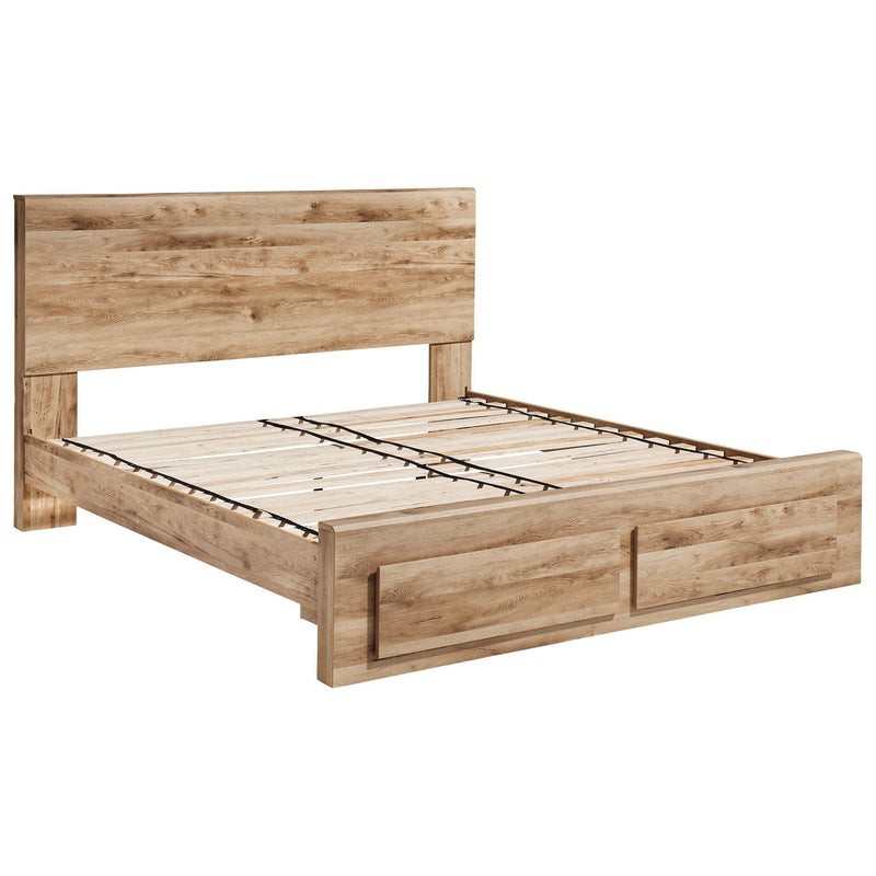 Hyanna - Tan - King Panel Bed With Footboard Storage-Washburn's Home Furnishings