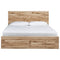 Hyanna - Tan - King Panel Bed With Footboard Storage-Washburn's Home Furnishings