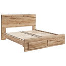 Hyanna - Tan - Queen Panel Bed With Footboard Storage-Washburn's Home Furnishings