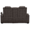 Hyllmont - Gray - Pwr Rec Loveseat/con/adj Hdrst-Washburn's Home Furnishings