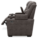 Hyllmont - Gray - Pwr Rec Loveseat/con/adj Hdrst-Washburn's Home Furnishings