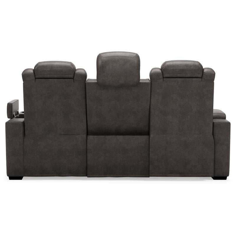 Hyllmont - Gray - Pwr Rec Sofa With Adj Headrest-Washburn's Home Furnishings