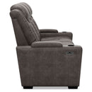 Hyllmont - Gray - Pwr Rec Sofa With Adj Headrest-Washburn's Home Furnishings