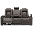 Hyllmont - Gray - Pwr Rec Sofa With Adj Headrest-Washburn's Home Furnishings