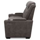 Hyllmont - Gray - Pwr Rec Sofa With Adj Headrest-Washburn's Home Furnishings