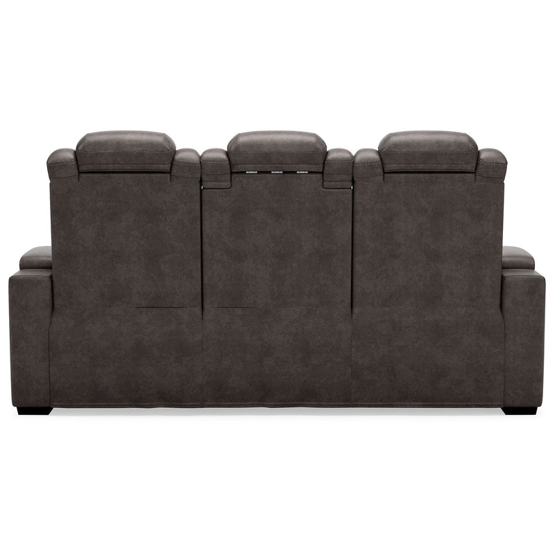 Hyllmont - Gray - Pwr Rec Sofa With Adj Headrest-Washburn's Home Furnishings