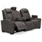 Hyllmont - Gray - Pwr Rec Sofa With Adj Headrest-Washburn's Home Furnishings