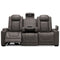 Hyllmont - Gray - Pwr Rec Sofa With Adj Headrest-Washburn's Home Furnishings