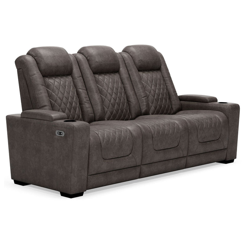 Hyllmont - Gray - Pwr Rec Sofa With Adj Headrest-Washburn's Home Furnishings