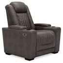 Hyllmont - Gray - Pwr Recliner/adj Headrest-Washburn's Home Furnishings