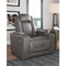 Hyllmont - Gray - Pwr Recliner/adj Headrest-Washburn's Home Furnishings