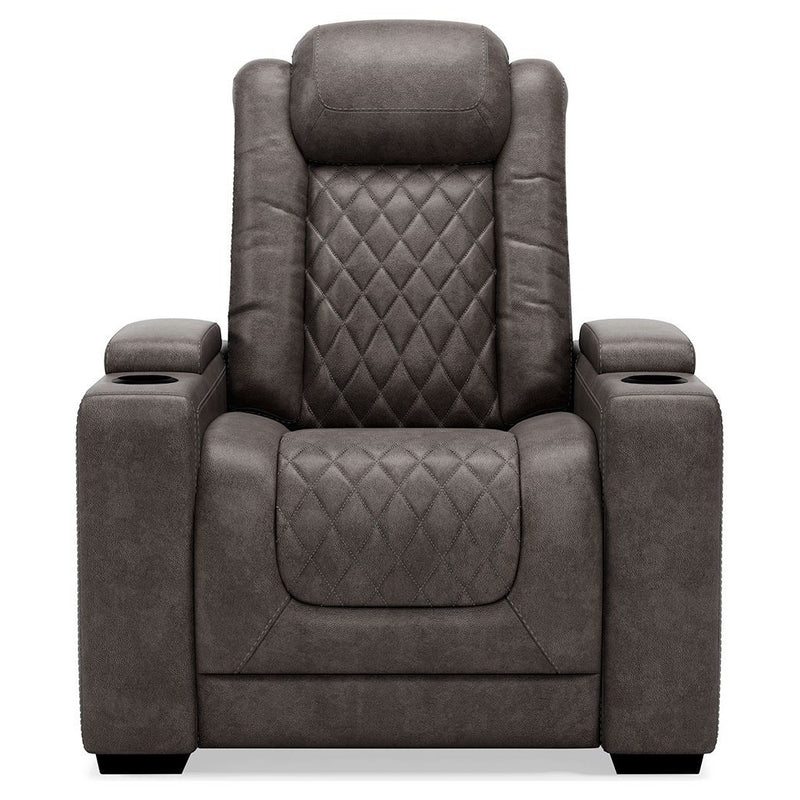 Hyllmont - Gray - Pwr Recliner/adj Headrest-Washburn's Home Furnishings