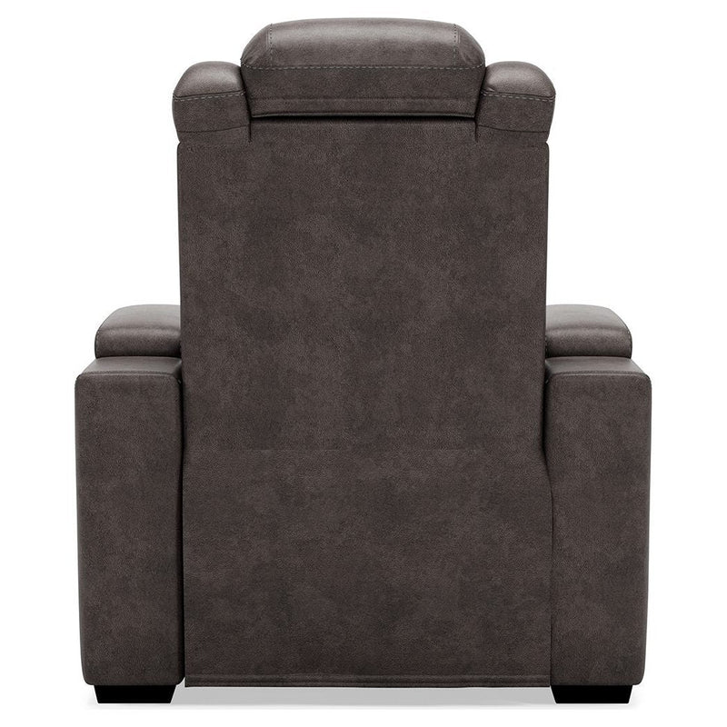 Hyllmont - Gray - Pwr Recliner/adj Headrest-Washburn's Home Furnishings