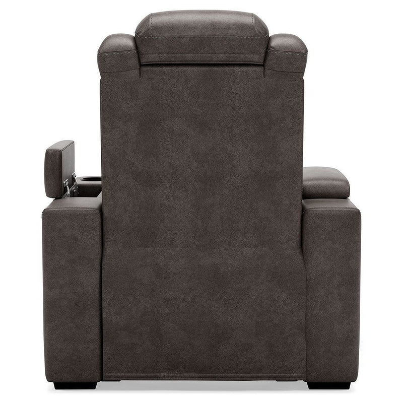 Hyllmont - Gray - Pwr Recliner/adj Headrest-Washburn's Home Furnishings