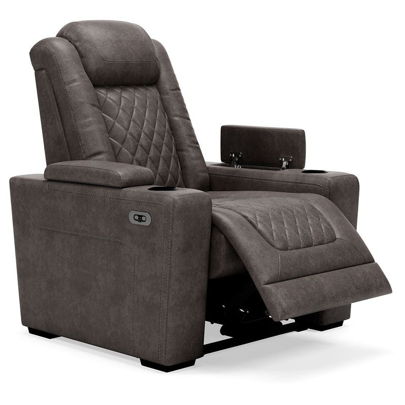 Hyllmont - Gray - Pwr Recliner/adj Headrest-Washburn's Home Furnishings