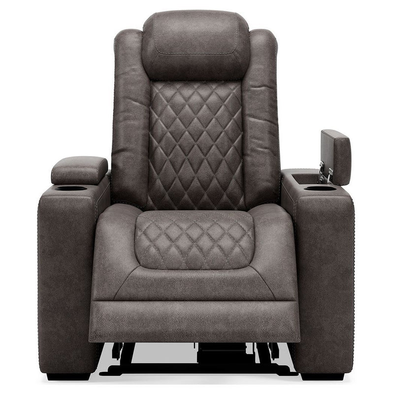 Hyllmont - Gray - Pwr Recliner/adj Headrest-Washburn's Home Furnishings