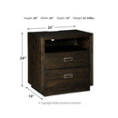 Hyndell - Brown Dark - Two Drawer Night Stand-Washburn's Home Furnishings