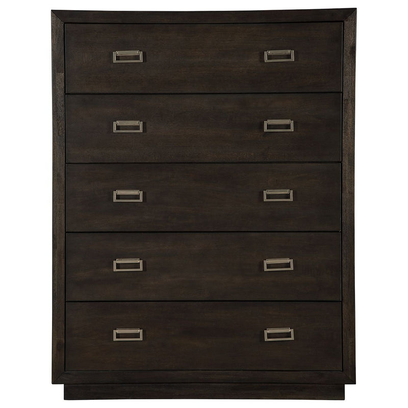 Hyndell - Dark Brown - Five Drawer Chest-Washburn's Home Furnishings