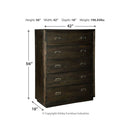 Hyndell - Dark Brown - Five Drawer Chest-Washburn's Home Furnishings