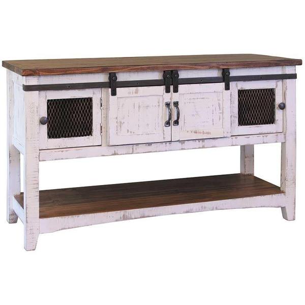 IFD White Distressed Sofa Table-IFD-Washburn's Home Furnishings