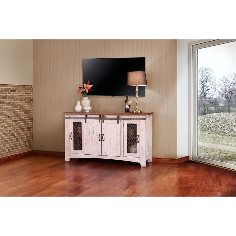 Pueblo White TV Stand-Washburn's Home Furnishings