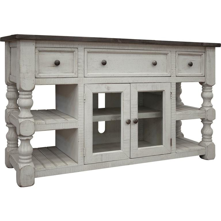 IFD STONE 60" TV STAND W/ 3 DRAWERS & 2 GLASS DOORS-Washburn's Home Furnishings