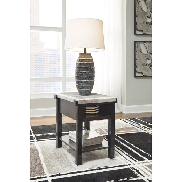 Janilly - Dark Brown/White - Chair Side End Table-Washburn's Home Furnishings