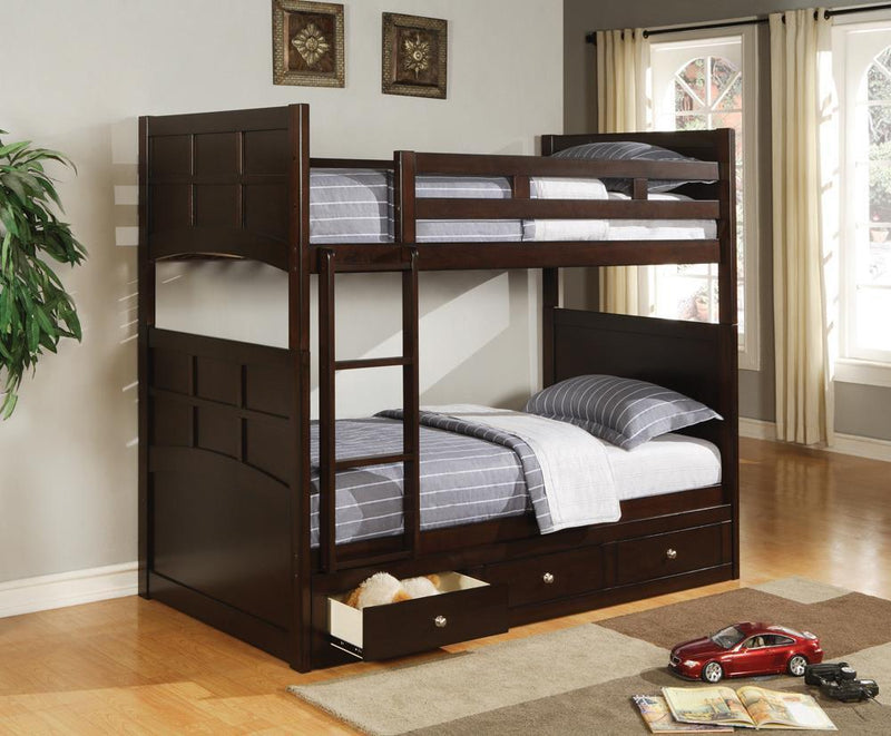 Jasper - Twin Over Twin Bunk Bed With Ladder - Brown-Washburn's Home Furnishings