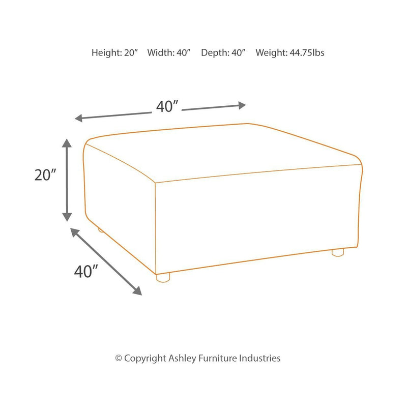 Jayceon - Steel - Oversized Accent Ottoman-Washburn's Home Furnishings