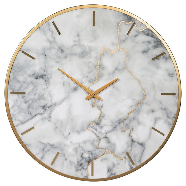 Jazmin - Gray/gold Finish - Wall Clock-Washburn's Home Furnishings