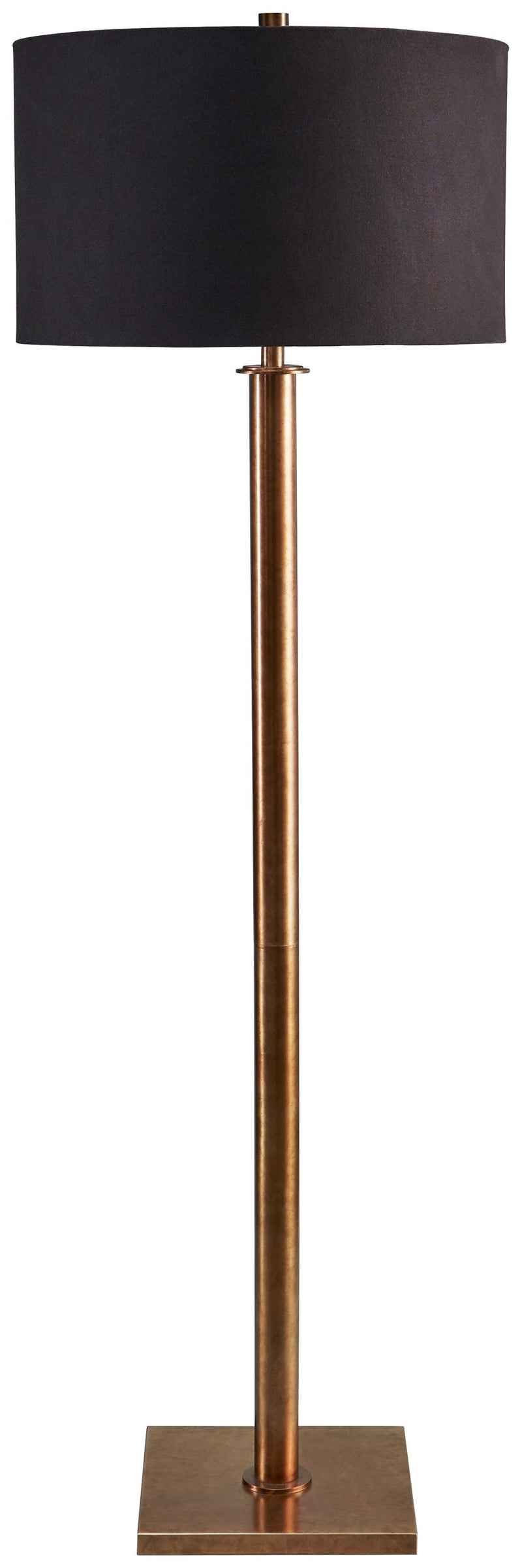 Jenton - Antique Brass Finish - Metal Floor Lamp (1/cn)-Washburn's Home Furnishings