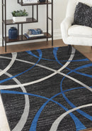 Jenue - Black/gray/blue - Large Rug-Washburn's Home Furnishings