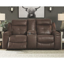 Jesolo - Coffee - Dbl Rec Loveseat W/console-Washburn's Home Furnishings