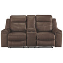 Jesolo - Coffee - Dbl Rec Loveseat W/console-Washburn's Home Furnishings