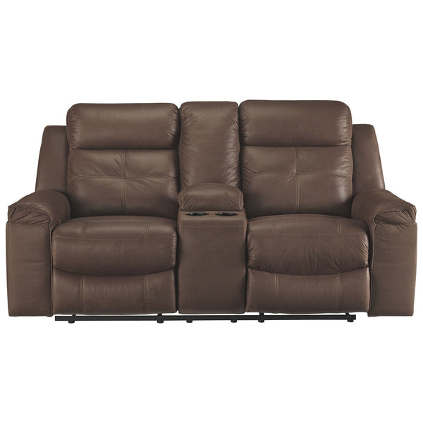 Jesolo - Coffee - Dbl Rec Loveseat W/console-Washburn's Home Furnishings