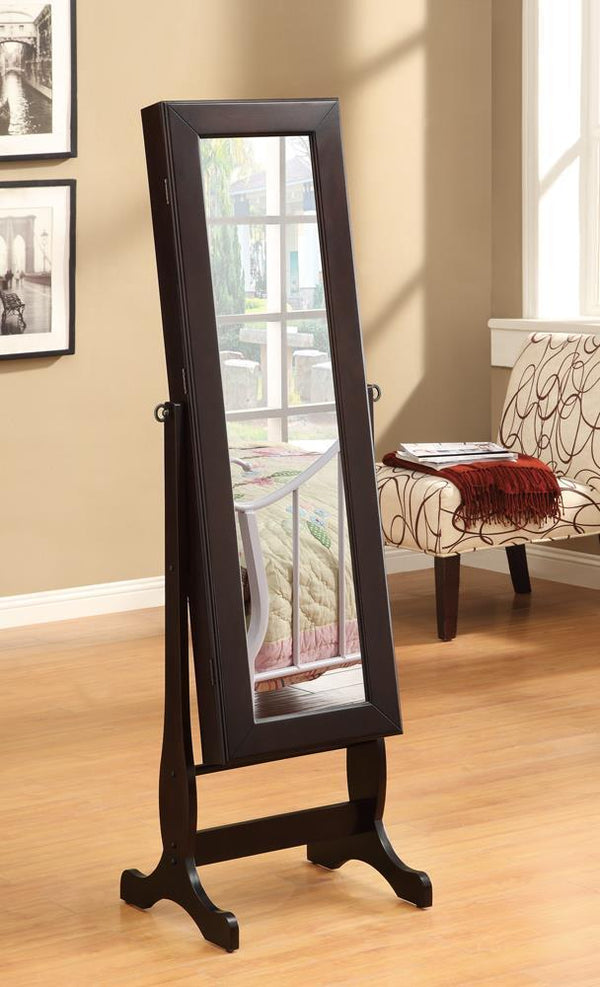 Jewelry - Cheval Mirror With Drawers - Brown-Washburn's Home Furnishings