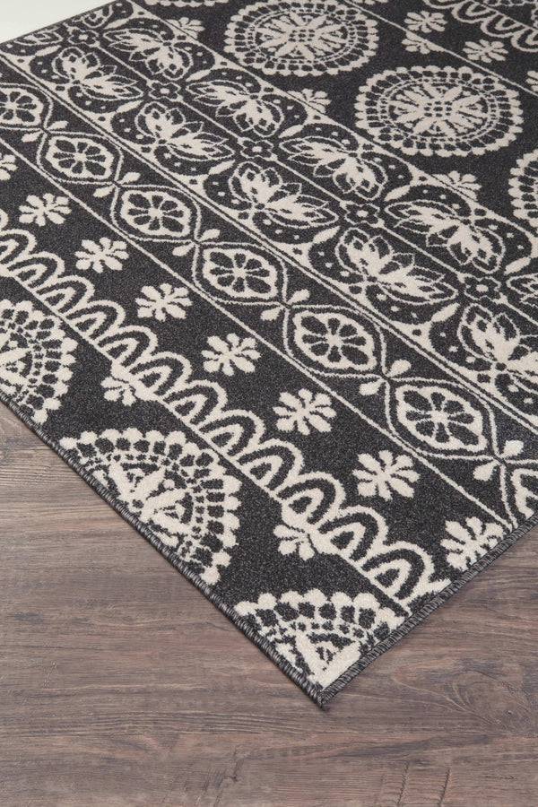 Jicarilla - Black/cream/gray - Large Rug-Washburn's Home Furnishings