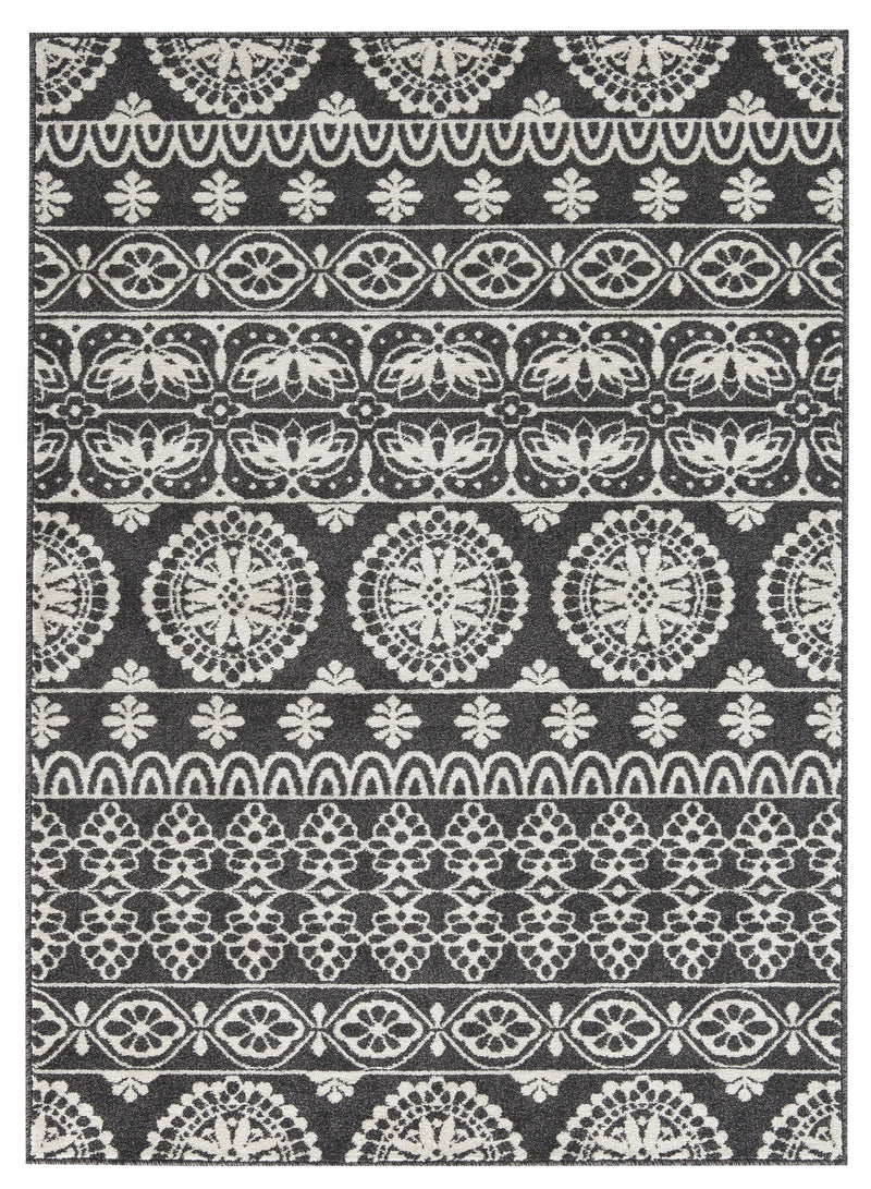 Jicarilla - Black/cream/gray - Medium Rug-Washburn's Home Furnishings