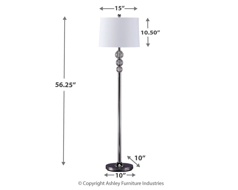 Joaquin - Clear/chrome Finish - Crystal Floor Lamp (1/cn)-Washburn's Home Furnishings