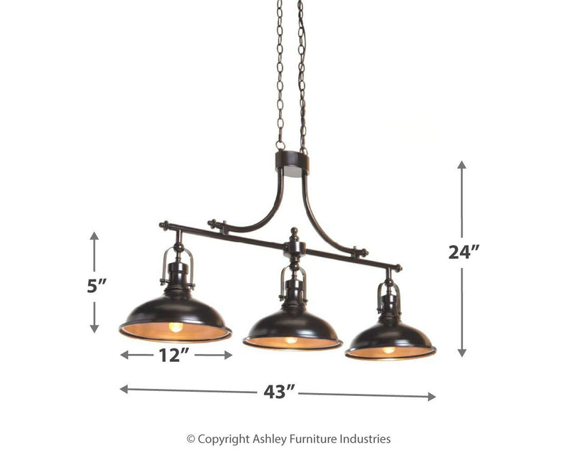 Joella - Bronze Finish - Metal Pendant Light (1/cn)-Washburn's Home Furnishings