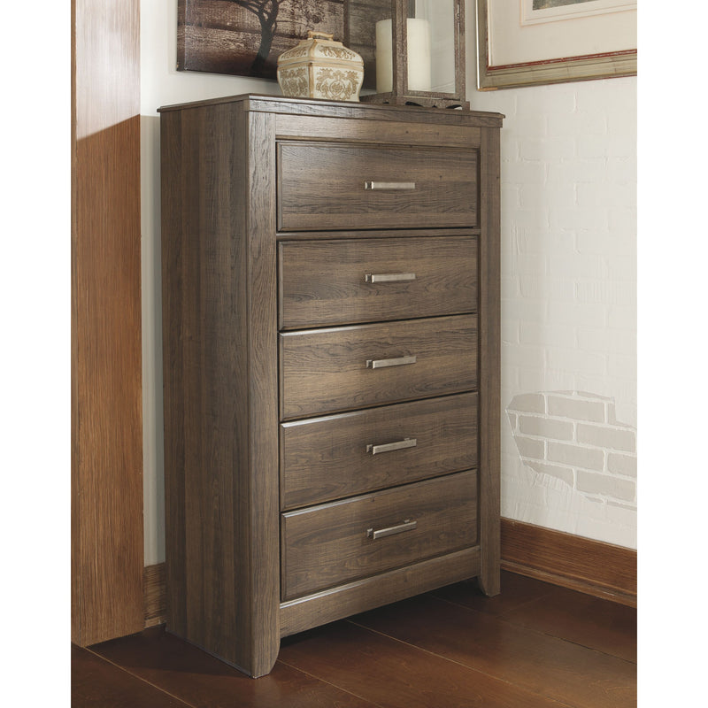 Juararo - Dark Brown - Five Drawer Chest-Washburn's Home Furnishings