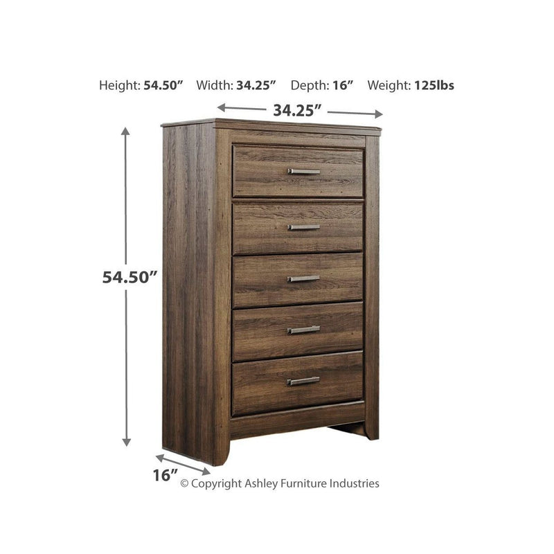 Juararo - Dark Brown - Five Drawer Chest-Washburn's Home Furnishings