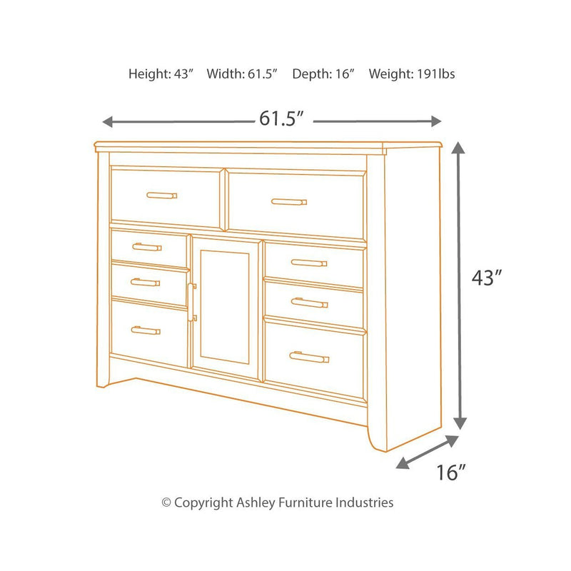 Juararo - Dark Brown - Six Drawer Dresser-Washburn's Home Furnishings